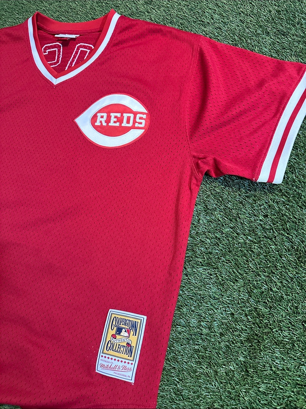 NWOT Mitchell & Ness Cincinnati Reds Pete Rose #14 Red Cooperstown Jersey XXL - Picture 3 of 7